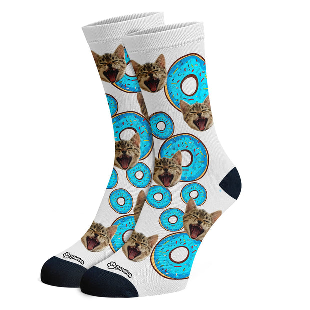PawHub CAT / DONUTS / BLUE Custom Socks