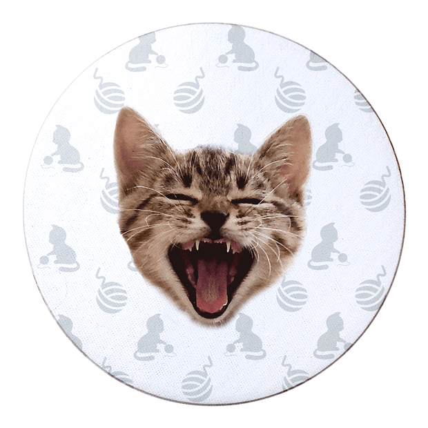 PawHub Cat / Grey / Wool Ball Custom Coasters