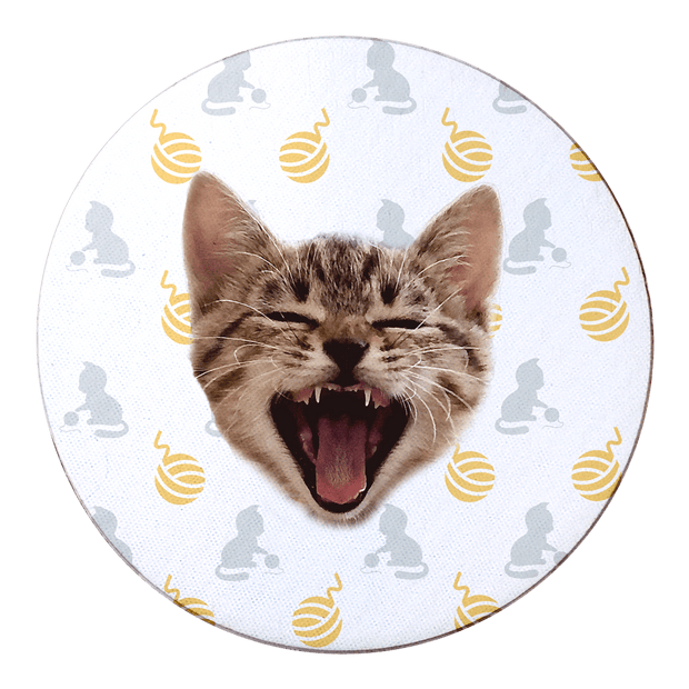 PawHub Cat / Wool Ball / Yellow Custom Coasters