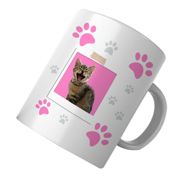 PawHub Pink Custom Cat Mug | Paw Prints