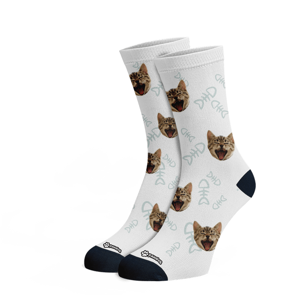PawHub CAT / BONES / GREY Custom Socks