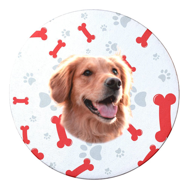 PawHub Dog / Bones & Paw Prints / Red Custom Coasters