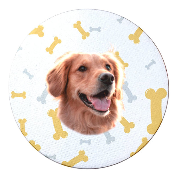 PawHub Dog / Bones / Yellow Custom Coasters