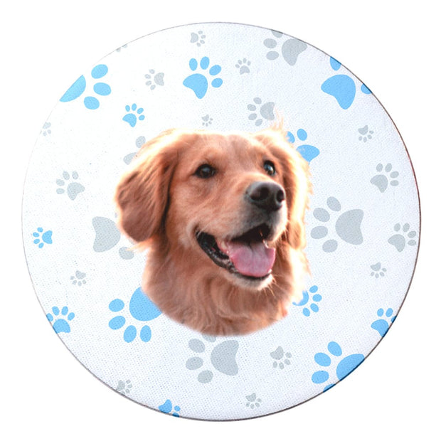 PawHub Dog / Paw Prints / Blue Custom Coasters