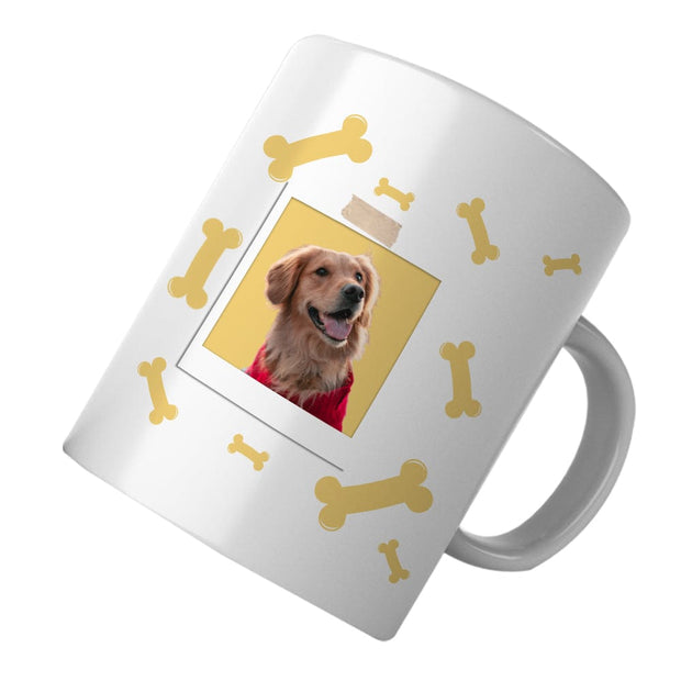 PawHub Yellow Custom Dog Mug | Bones