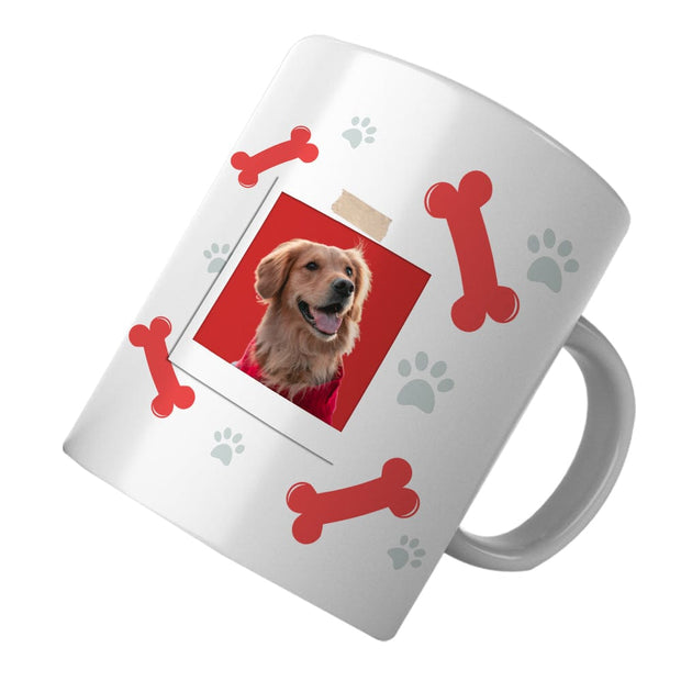 PawHub BONES & PAW PRINTS / RED Custom Dog Mugs