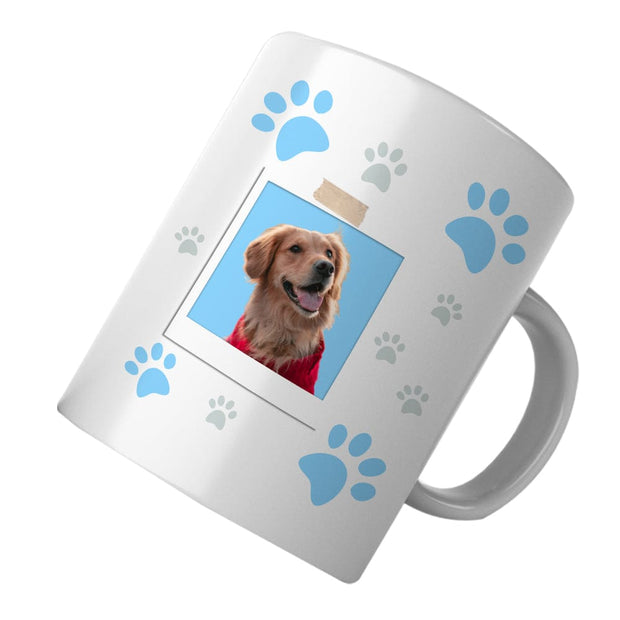 PawHub Blue Custom Dog Mug | Paw Prints