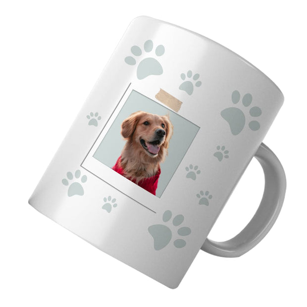 PawHub PAW PRINTS / GREY Custom Dog Mugs