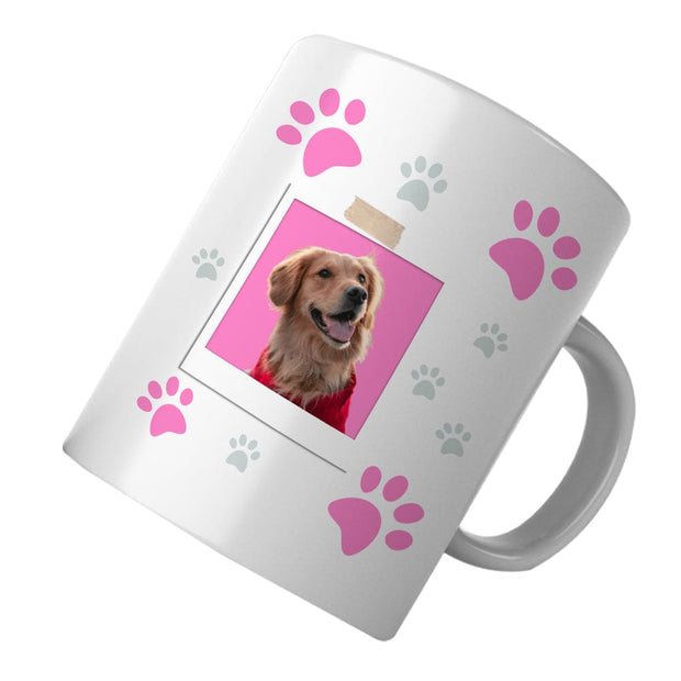 PawHub Pink Custom Dog Mug | Paw Prints