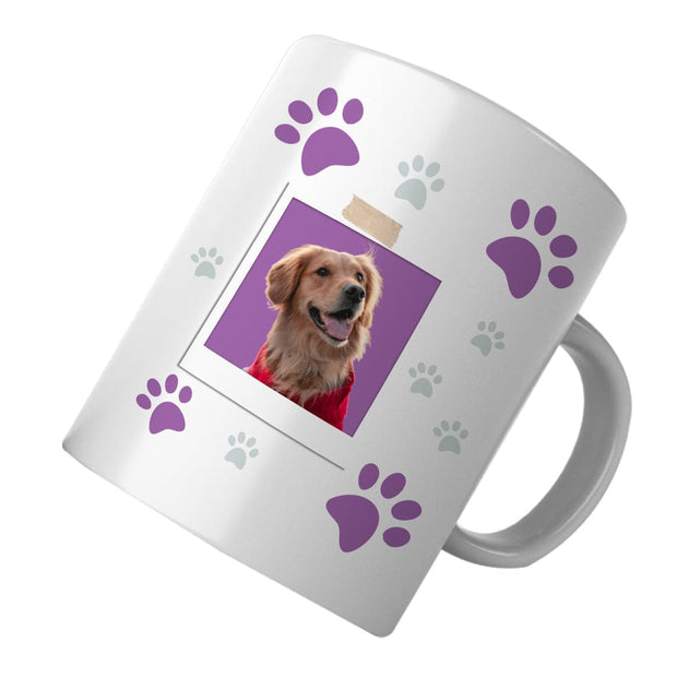 PawHub Purple Custom Dog Mug | Paw Prints