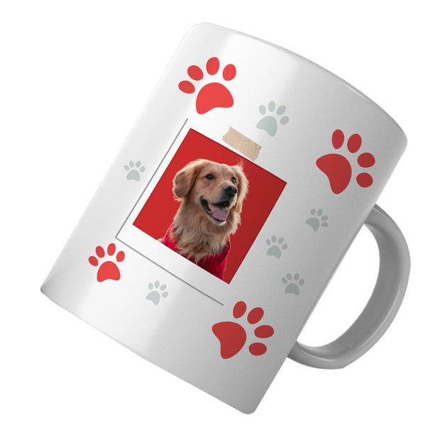 PawHub PAW PRINTS / RED Custom Dog Mugs