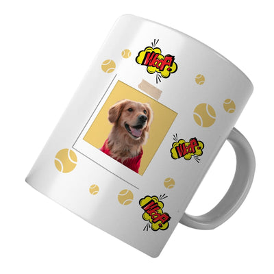 PawHub Yellow Custom Dog Mug | Woof Callout