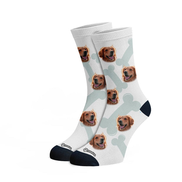 PawHub DOG / BONES / GREY Custom Socks