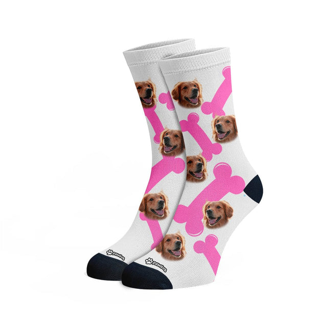 PawHub DOG / BONES / PINK Custom Socks