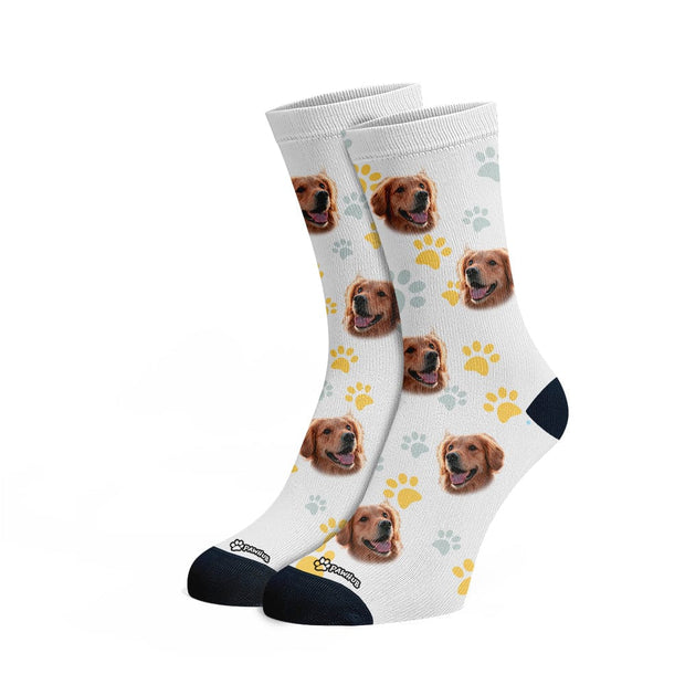 PawHub DOG / PAW PRINTS / YELLOW Custom Socks