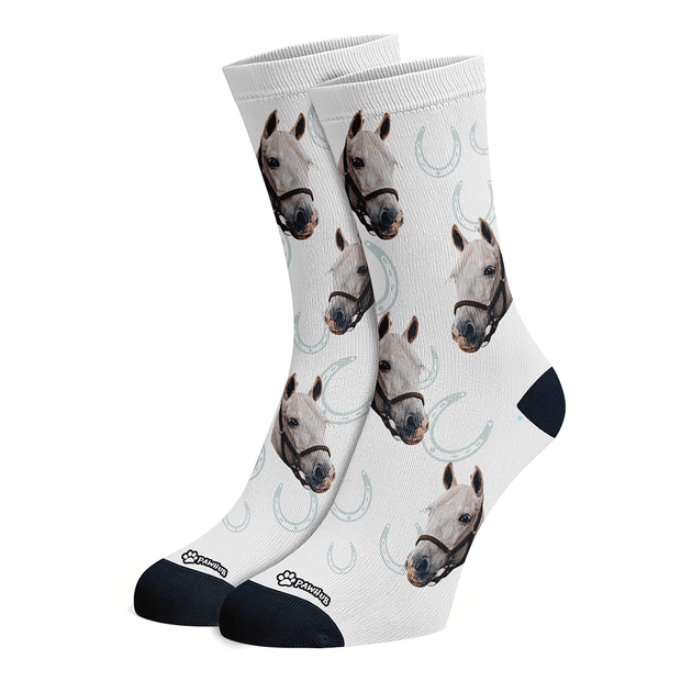 PawHub Horse Shoes / Grey Custom Horse Socks