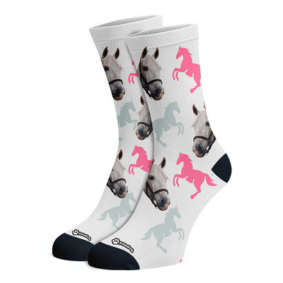 PawHub Horse Silhouette / Pink Custom Horse Socks