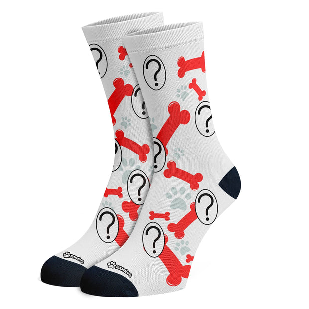 PawHub OTHER / PAW PRINTS & BONES / RED Custom Socks