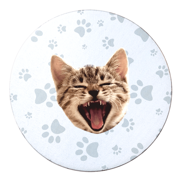 PawHub CAT / PAW PRINTS / GREY Custom Coasters (6-Pack)