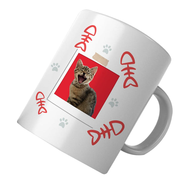 PawHub BONES & PAW PRINTS / RED Custom Cat Mugs