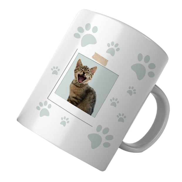 PawHub Grey Custom Cat Mug | Paw Prints