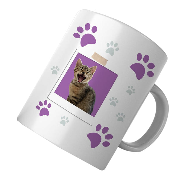 PawHub PAW PRINTS / PURPLE Custom Cat Mugs