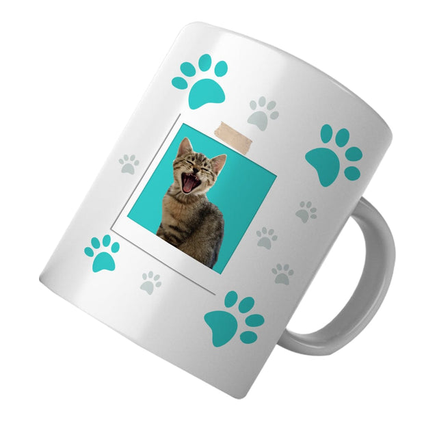 PawHub Turquoise Custom Cat Mug | Paw Prints