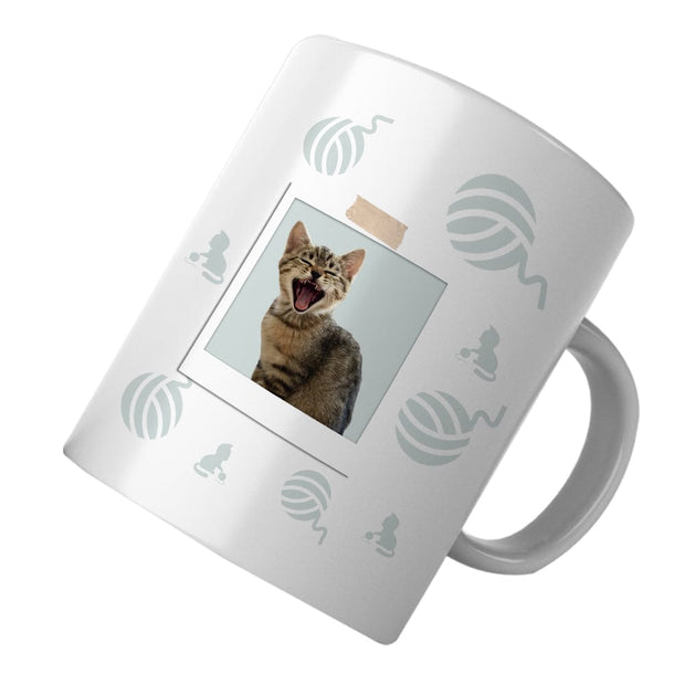 PawHub Grey Custom Cat Mug | Wool Ball