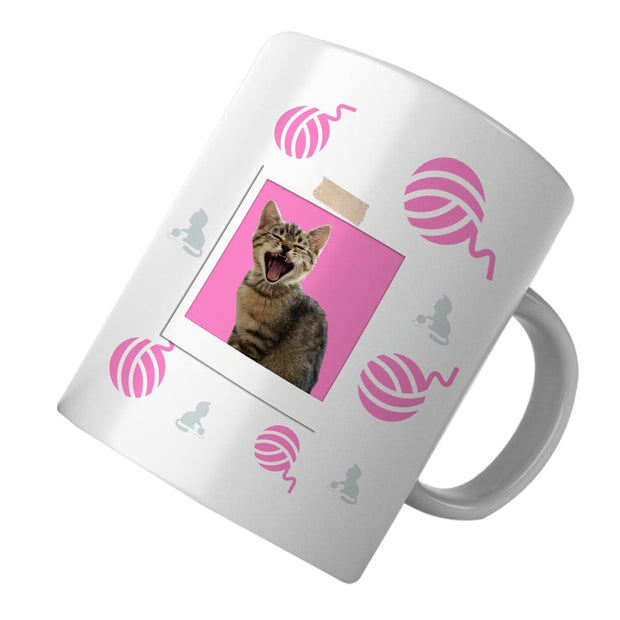 PawHub Pink Custom Cat Mug | Wool Ball