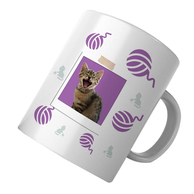 PawHub Purple Custom Cat Mug | Wool Ball