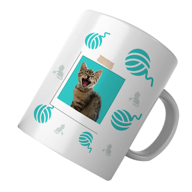 PawHub WOOL BALLS / TURQUOISE Custom Cat Mugs