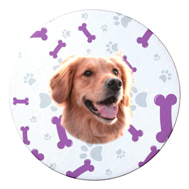 PawHub Dog / Bones & Paw Prints / Purple Custom Coasters