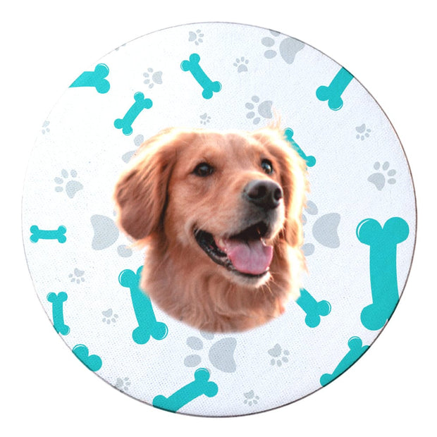 PawHub Dog / Bones & Paw Prints / Turquoise Custom Coasters