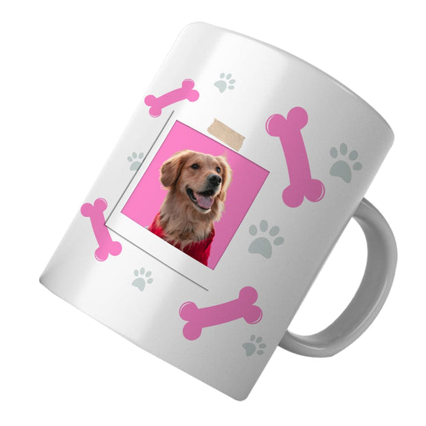 PawHub BONES & PAW PRINTS / PINK Custom Dog Mugs