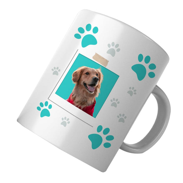 PawHub Turquoise Custom Dog Mug | Paw Prints