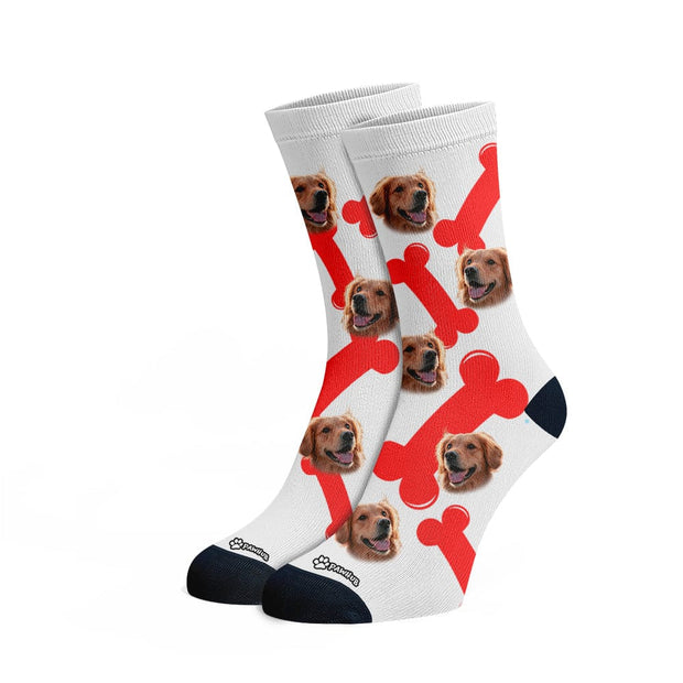 PawHub DOG / BONES / RED Custom Socks