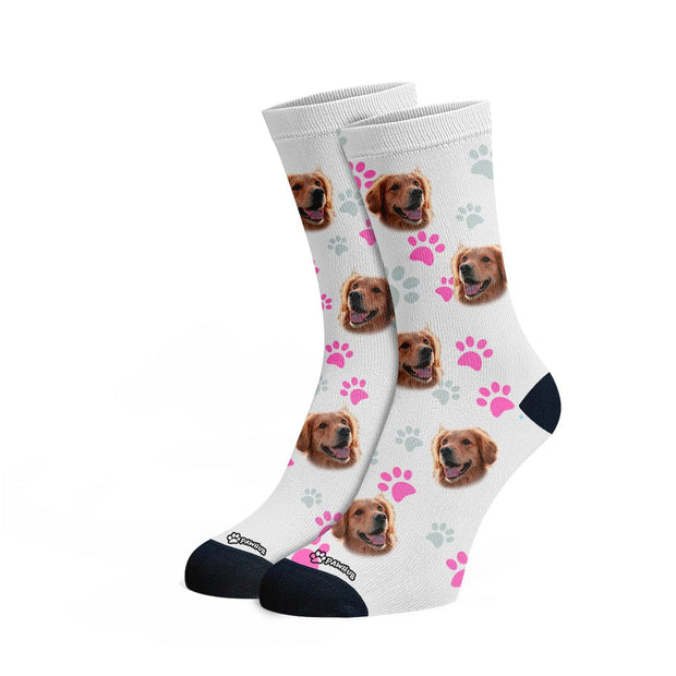 PawHub DOG / PAW PRINTS / PINK Custom Socks