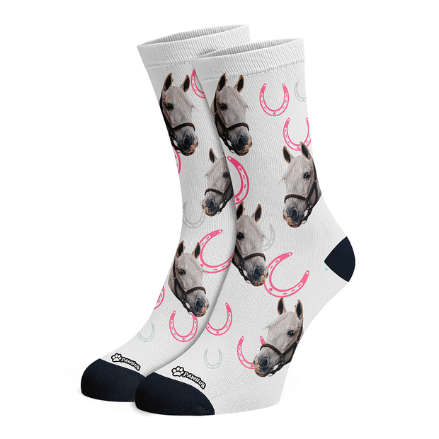 PawHub Horse Shoes / Pink Custom Horse Socks