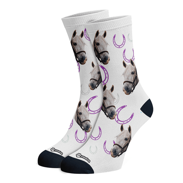 PawHub Horse Shoes / Purple Custom Horse Socks