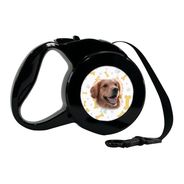 PawHub DOG / BONES & PAW PRINTS / YELLOW Custom Retractable Leash
