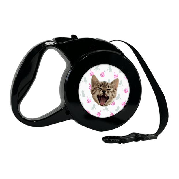 PawHub CAT / WOOL BALL / PINK Custom Retractable Leash